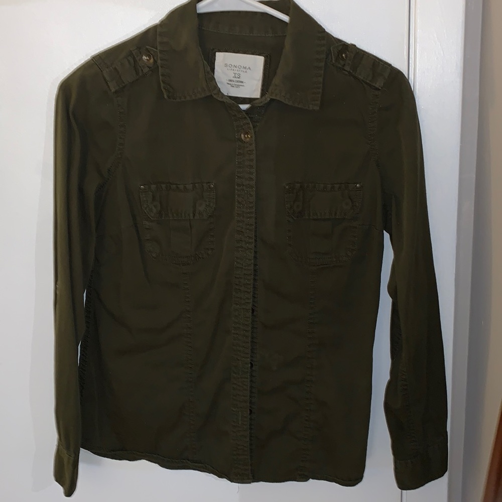 Green flannel style shirt